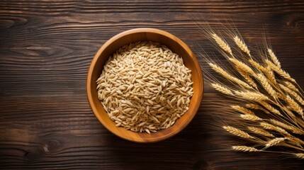 a bowl of rice and wheat