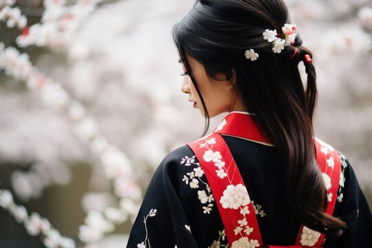a woman with flowers in her hair