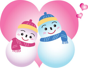 雪だるまのカップル
