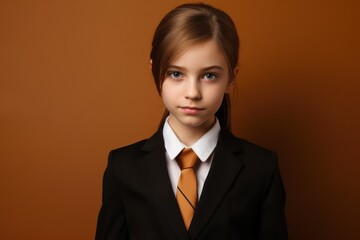 a girl in a suit and tie