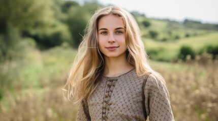 Fototapeta premium a woman with long blonde hair