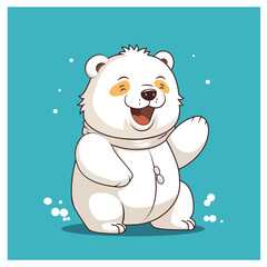 white little joyful bear
