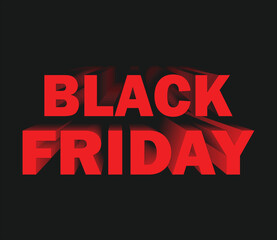 Obraz premium Black Friday text design vector illustration for advertising, banners, leaflets and flyers.