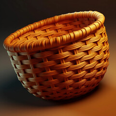 wicker basket on a wooden table