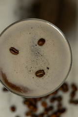 Espresso Martini on Marble Backdrop 