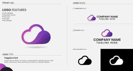 Cloud logo design. Sky. Business. Travel. Colorful template. Modern cloud vector. White cloud logo. Finance. Creative and premium design. Icon.