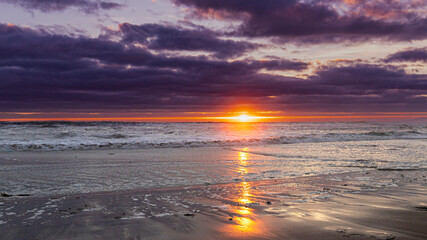sunset on beach Bundoran Ireland