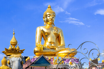 beautiful Wat Buddhist temples in Chiangmai Chiang mai Thailand. Decorated in beautiful ornate...
