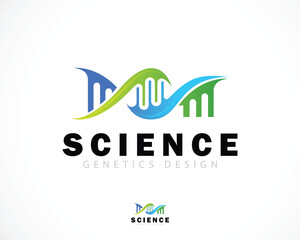 genetics logo creative science design concept bridge icon design