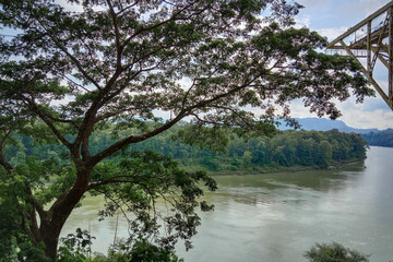 Naklejka premium Lake serenity, where emerald hues meet a soothing, natural symphony.