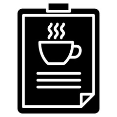 coffee shop menu glyph icon