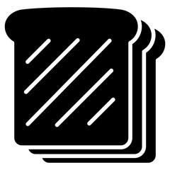toast bakery glyph icon