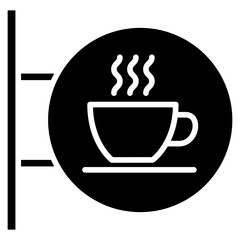 coffee signboard glyph icon