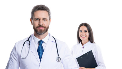 Fototapeta premium doctor and nurse medical worker in hospital provide medicine and healthcare, selective focus