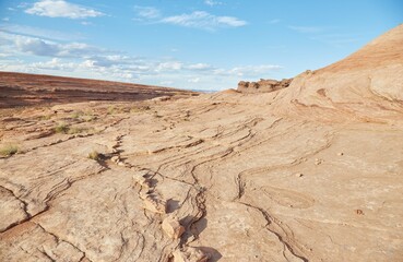 The New Wave hiking trail in Page, Arizona