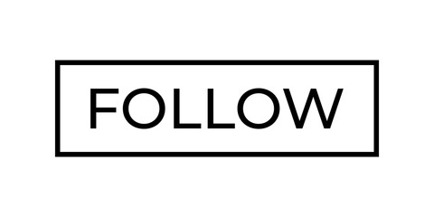 Fototapeta premium Follow button element transparent background file format png black colour