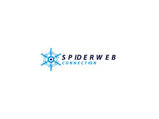 Spider web logo for internet connection application in the form of a compass direction