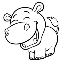 Cute animal illustration on isolated white background, cool for stickers, logos, t-shirts, coloring books, etc.