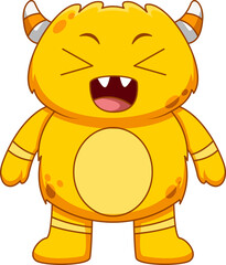 Cute Monster Yellow Smiling Illustration