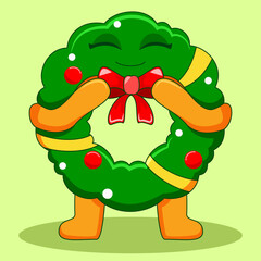 Cute Paper Christmas Decorations Smiling Illustration