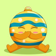 Cute Christmas Ball Cute Smiling Illustration