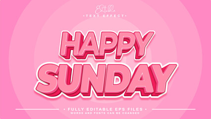 editable happy sunday text effect,typhography logo