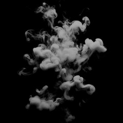 An abstract black and white image showcasing dynamic swirls of smoke against a dark background.