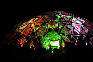 Decoration of a chillout stage at Universo Paralello electronic music festival in Brazil