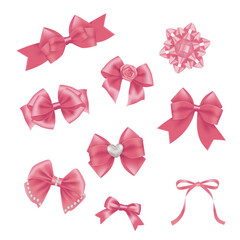 A collection of pink bows