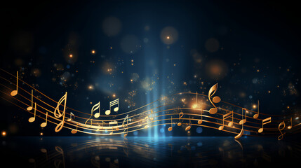 background with musical notes - obrazy, fototapety, plakaty