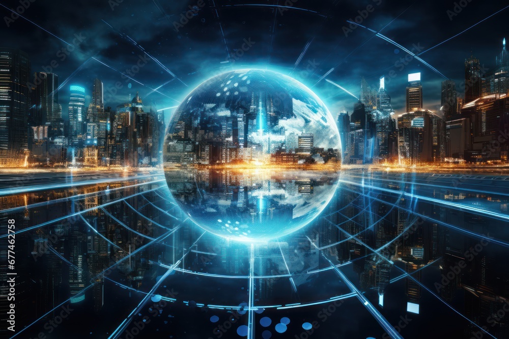 Leinwandbilder Data science, business analysis and strategy, big data concept.Business teamwork analyzing financial graph on virtual touch screen, futuristic technology solution.