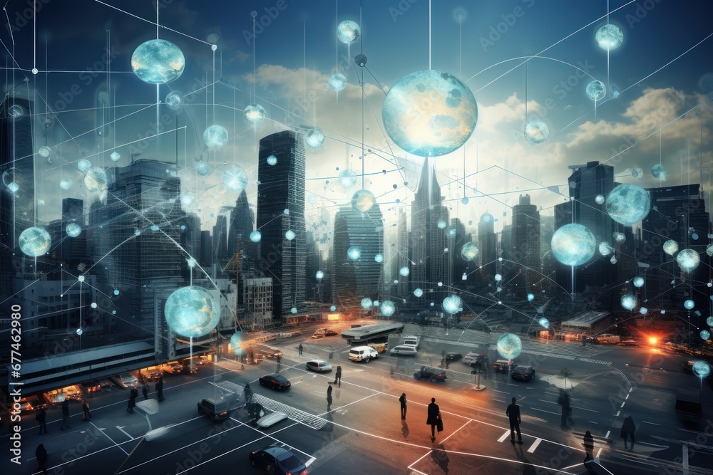 Fototapete data science, business analysis and strategy, big data concept.business teamwork analyzing financial