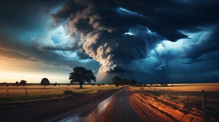 storm in the fields