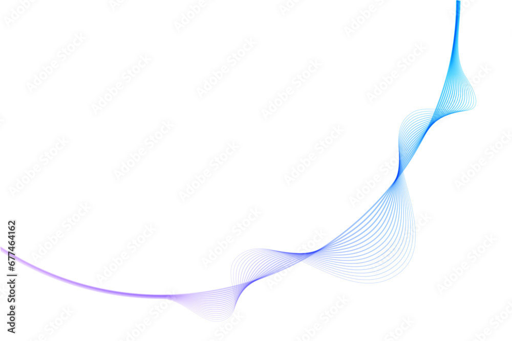 Aufkleber Vector abstract circles lines wavy curve colorful blue purple gradient isolated on transparent background with empty space for text