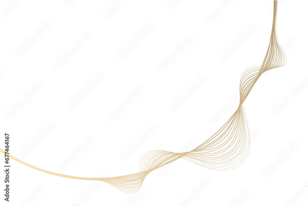 Aufkleber Abstract round curve by lines wavy flowing gold gradient isolated on transparent background. Vector in concept luxury, modern, technology, science, music.