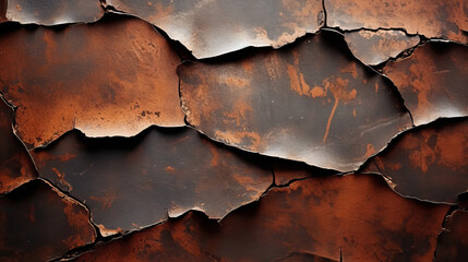 Rusty surface of metallic texture dark background with corrosion. Grunge rusted iron seamless pattern with wavy cracks as dirt overlay rust vintage effect