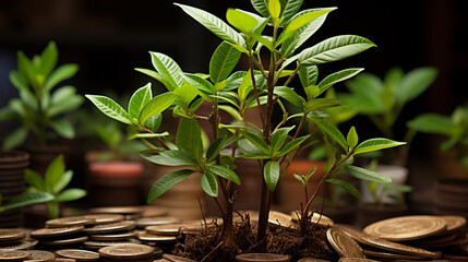 Fototapeta na wymiar plant in a pot HD 8K wallpaper Stock Photographic Image 