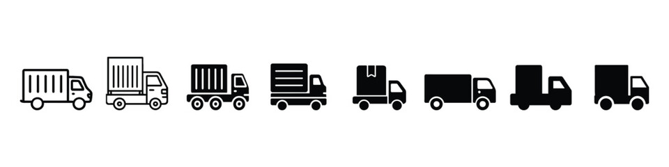 Truck icon, truck icon or logo, Commercial van icons set. Delivery Truck icon, vector icon of a flat style cargo truck, Delivery truck icon 