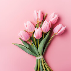 Fototapeta premium bouquet of pink tulips