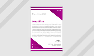 Simple & clean professional business vector letterhead design template with colorful.