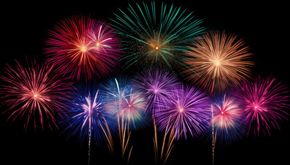 fireworks on black background