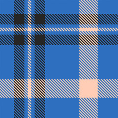 Fototapeta premium Blue Black Beige Tartan Plaid Pattern Seamless. Check fabric texture for flannel shirt, skirt, blanket 