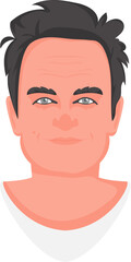Detailed face, avatar of a handsome man. Cartoon style