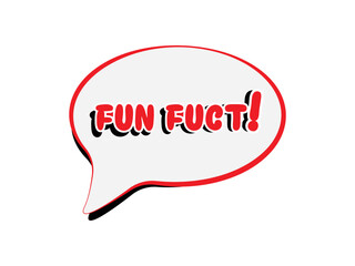 fun fact sign on white background	