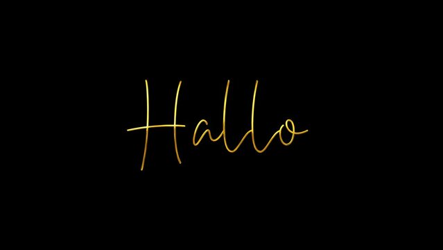 Hello Animated Text . Great for video introduction, 4K Footage Animation. Transparent background