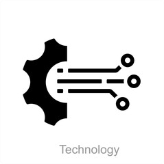 Technology and gear icon concept