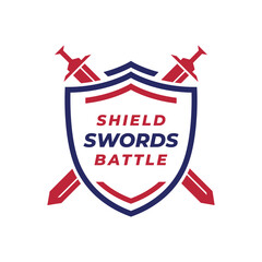 Swords Shield Logo design concept modern simple flat logo concept