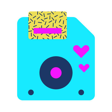 Disket Retro Icon Element