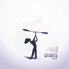 Vector illustration concept of sports, gymnastics. Abstract background for banner.