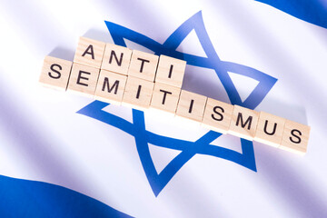 Flagge von Israel und Antisemitismus